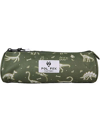 Estuche redondo niño POL FOX Jurassic verde motivo dinosaurio