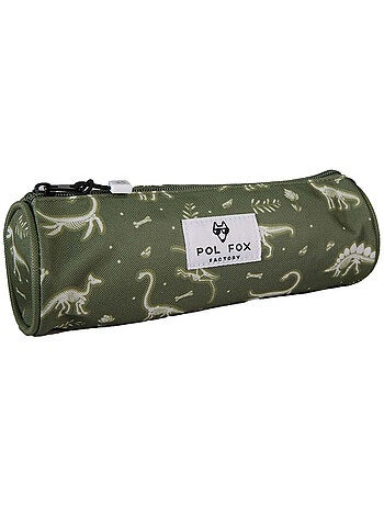 Estuche redondo niño POL FOX Jurassic verde motivo dinosaurio