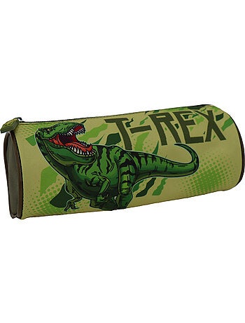Estuche redondo t-rex de tejido sintético