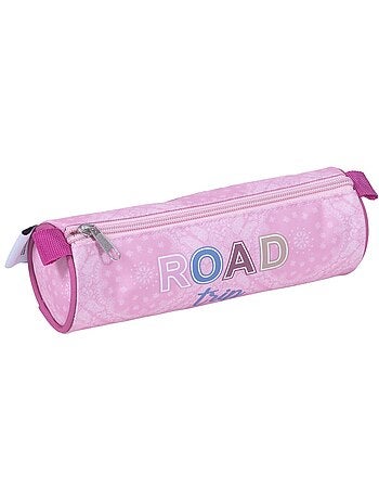 Estuche redondo teo jasmin road trip de tejido estampado