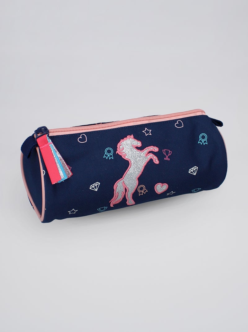 Estuche redondo 'Unicornio' azul navy - Kiabi