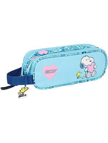 Estuche snoopy doble rectangular con cremallera - 2 compartimentos