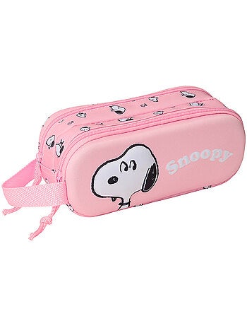 Estuche snoopy peanuts con cabeza 3d 2 compartimentos