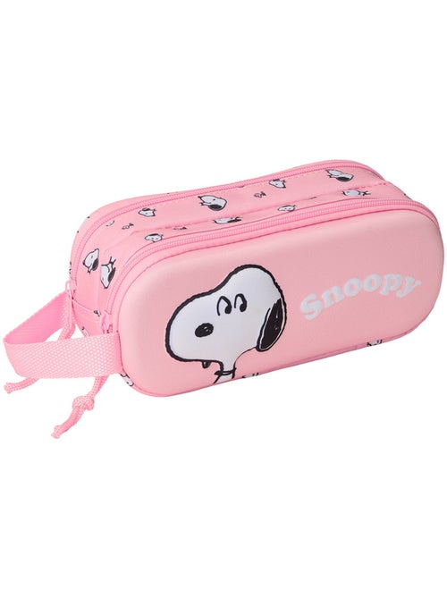 Estuche snoopy peanuts con cabeza 3d 2 compartimentos - Kiabi