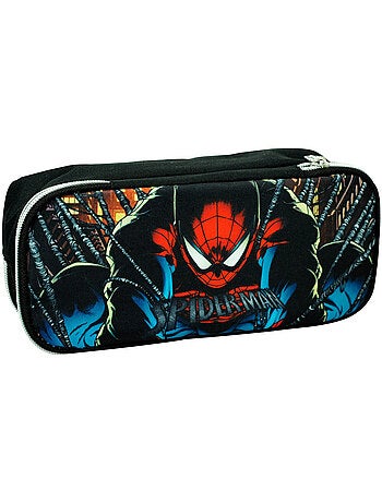 Estuche spider-man motivo shadow de tejido con doble cremallera