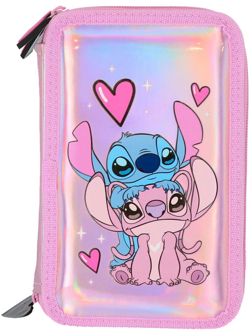 Estuche stitch – equipado holográfico 3 compartimentos – 20 cm – lilo y stitch Multicolor - Kiabi