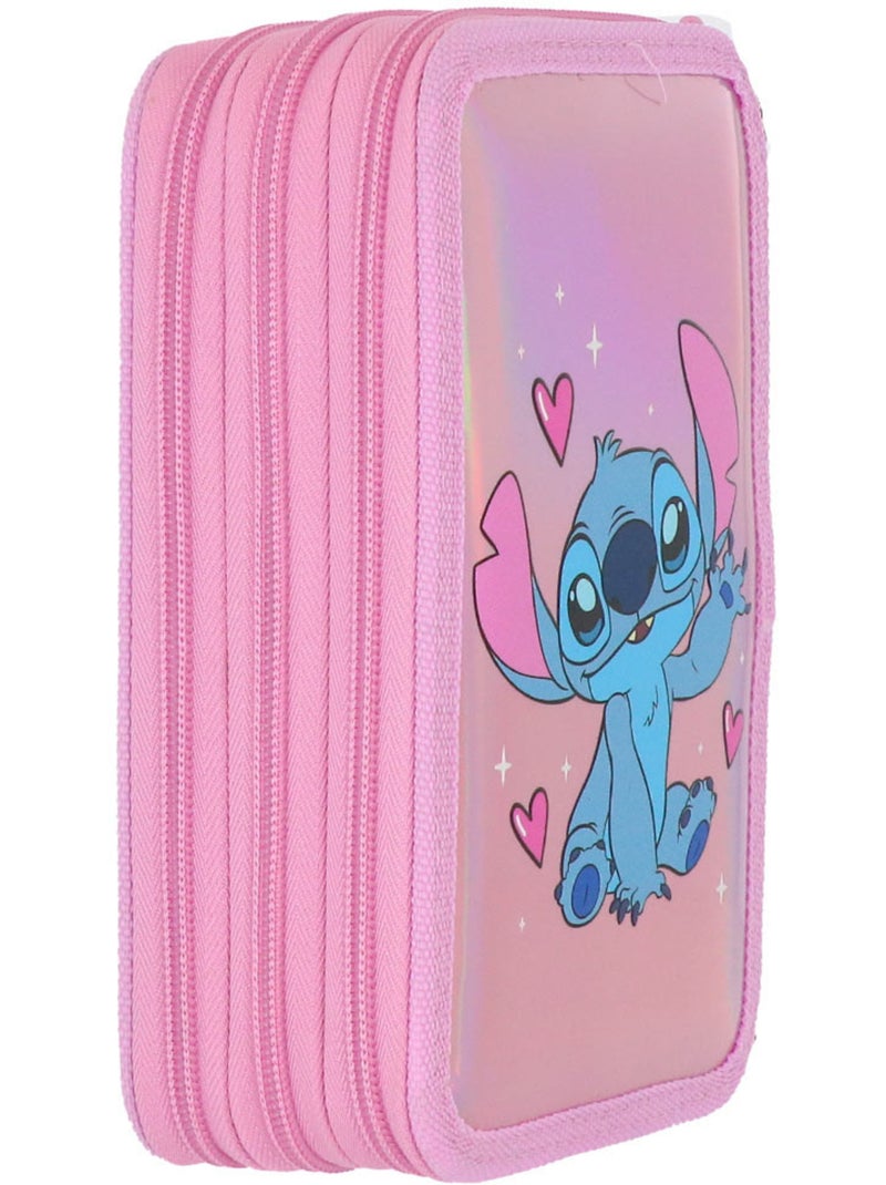 Estuche stitch – equipado holográfico 3 compartimentos – 20 cm – lilo y stitch Multicolor - Kiabi