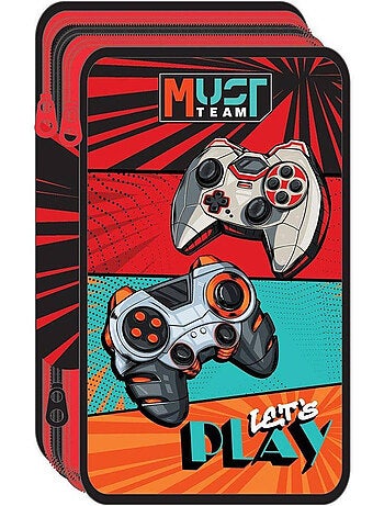Estuche triple compartimento 'let's play gaming' – must team