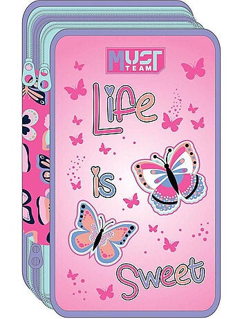 Estuche triple equipado mariposas life is sweet must team – diakakis