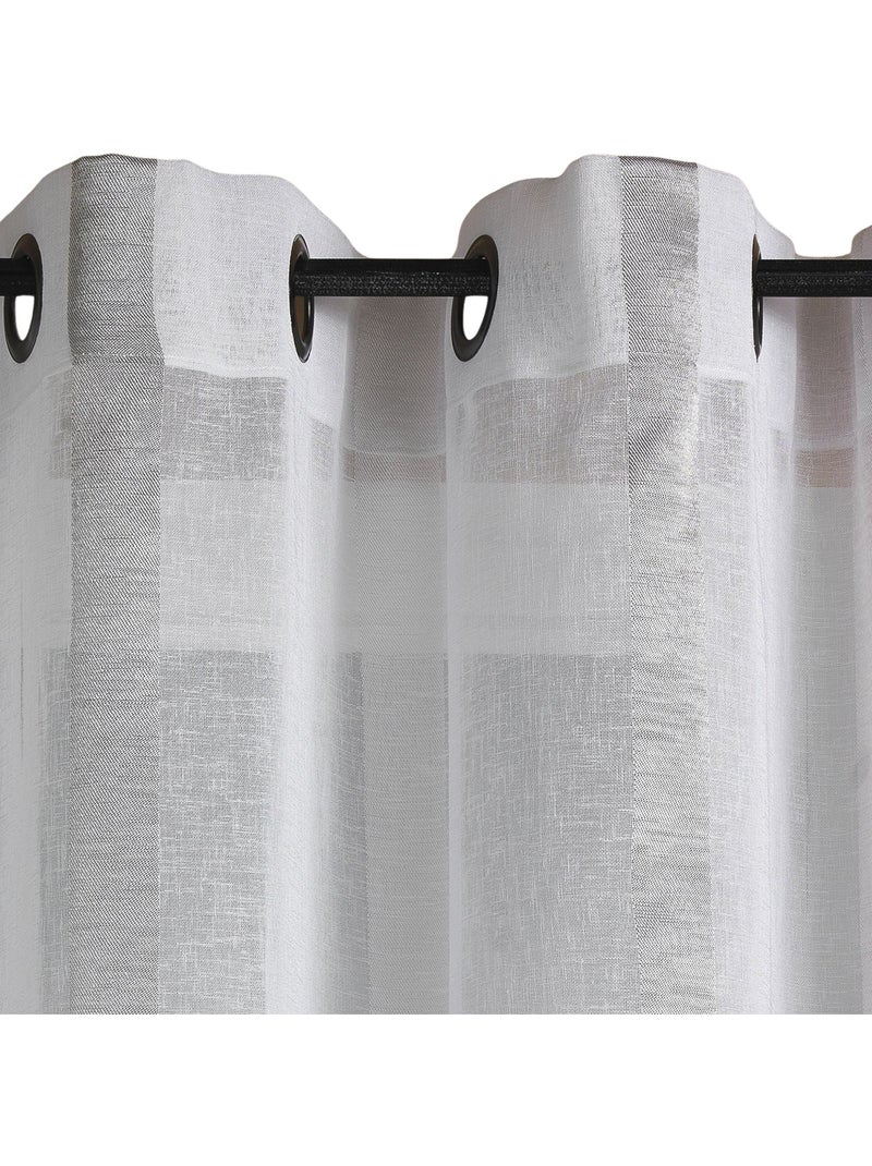 Etamine voile rayas verticales Blanco - Kiabi