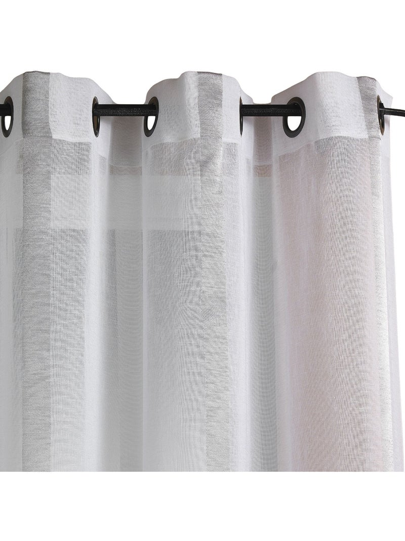 Etamine voile rayas verticales Blanco - Kiabi