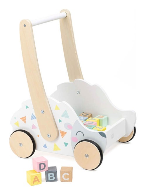 EUREKAKIDS - Andador de madera con cubos de juego - De 18 meses a 3 años - Kiabi