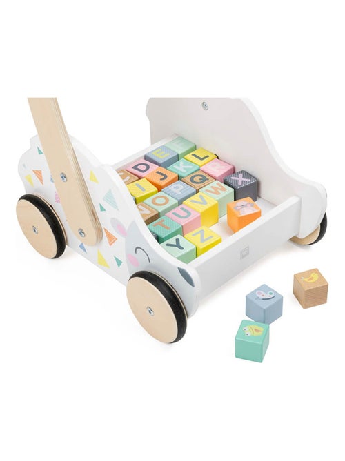 EUREKAKIDS - Andador de madera con cubos de juego - De 18 meses a 3 años - Kiabi