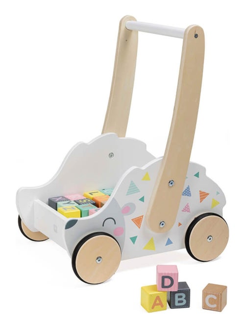 EUREKAKIDS - Andador de madera con cubos de juego - De 18 meses a 3 años - Kiabi