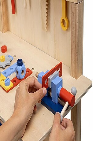 Eurekakids - banco de trabajo de bricolaje de madera para niños - de 3 a 12 años