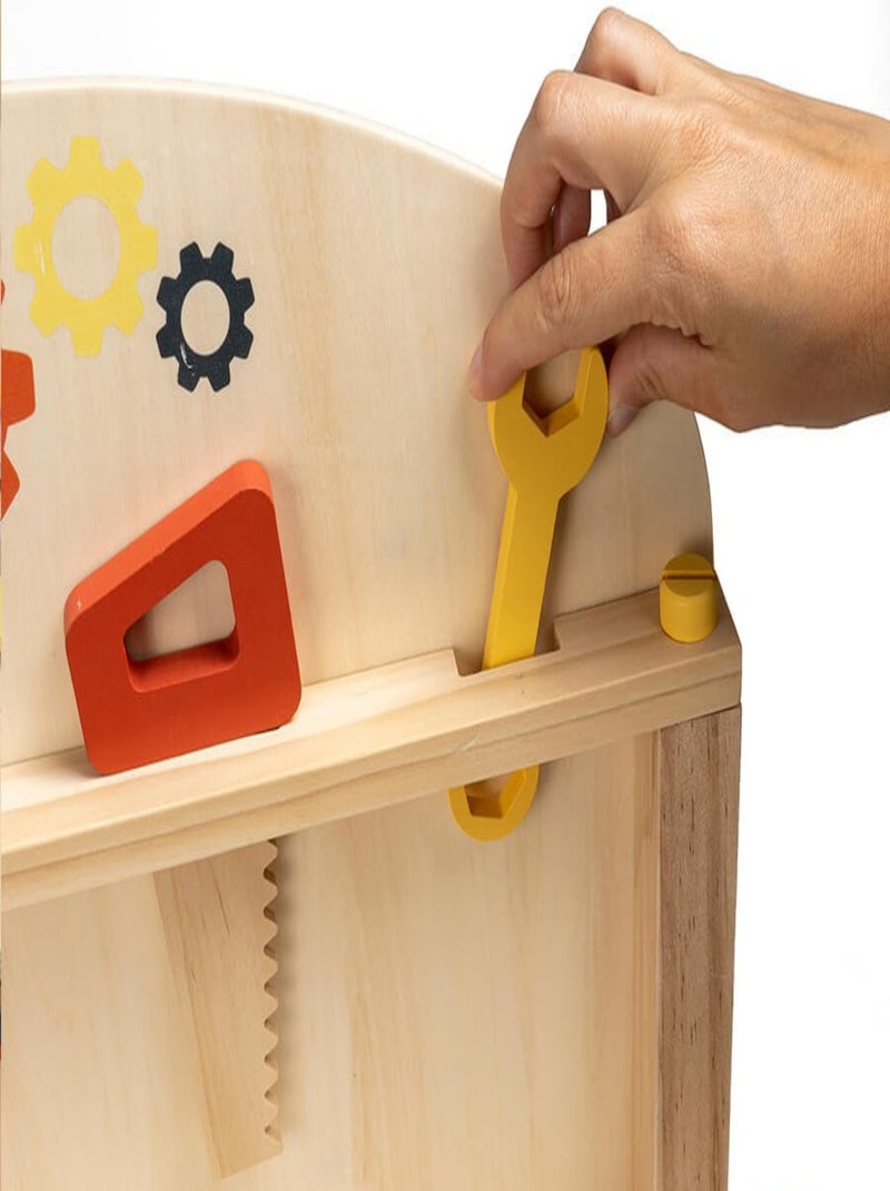 EUREKAKIDS - Banco de trabajo de bricolaje de madera para niños - De 3 a 12 años Azul beige - Kiabi
