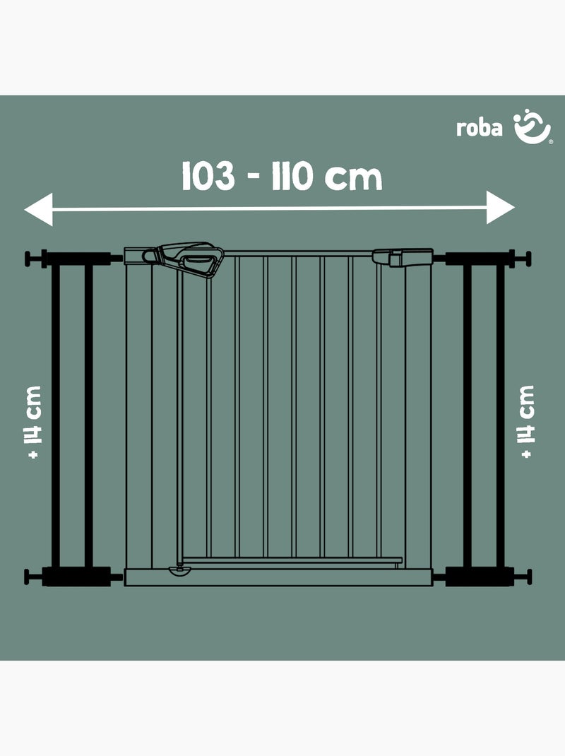 Extensión minimalista 14 cm para barandilla de seguridad easySafe+ Roba Negro - Kiabi