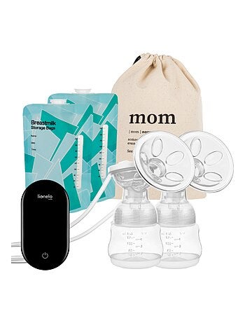 Extractor de leche bifásico doble LIONELO Twee Go - Pantalla fácil de leer - Accesorios incluidos