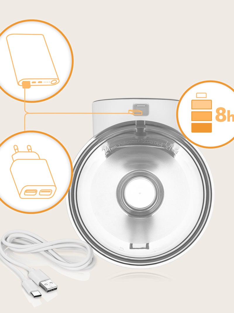 Extractor de leche eléctrico manos libres LIONELO Fidi Free Simple - 3 modos - 9 niveles - 5 tamaños Blanco - Kiabi