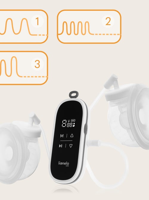 Extractor de leche manos libres LIONELO Twee Free - Pantalla fácil de leer - 9 niveles de intensidad - Kiabi