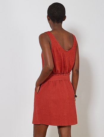 Falda abotonada de gasa de algodón - Kiabi