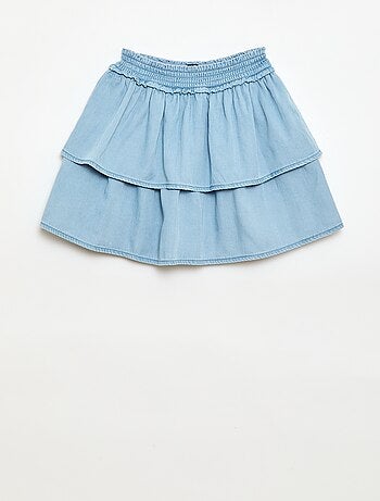 Falda acampanada con cintura elástica de algodón