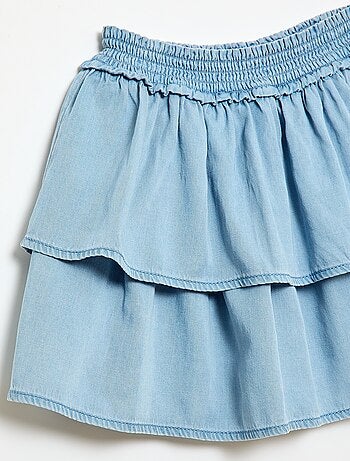 Falda acampanada con cintura elástica de algodón