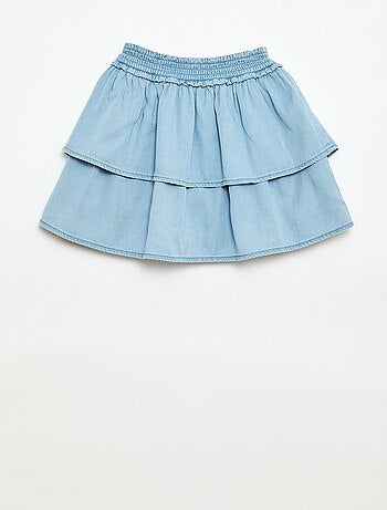 Falda acampanada con cintura elástica de algodón