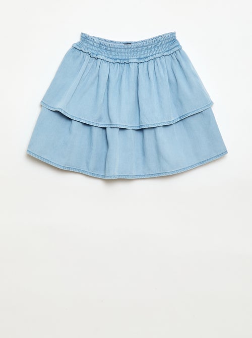 Falda acampanada con cintura elástica de algodón - Kiabi