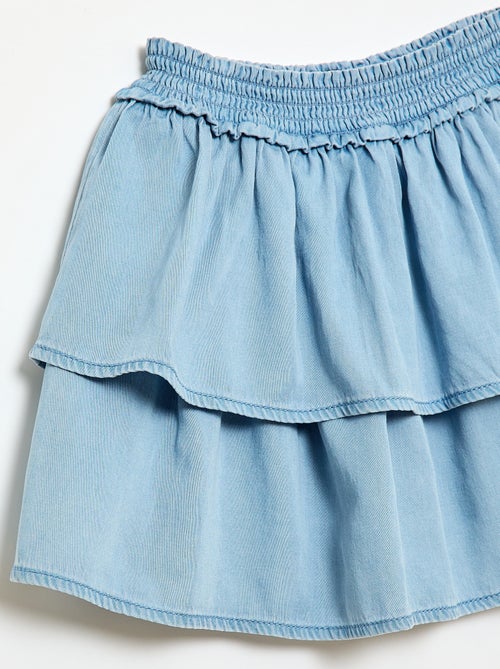 Falda acampanada con cintura elástica de algodón - Kiabi