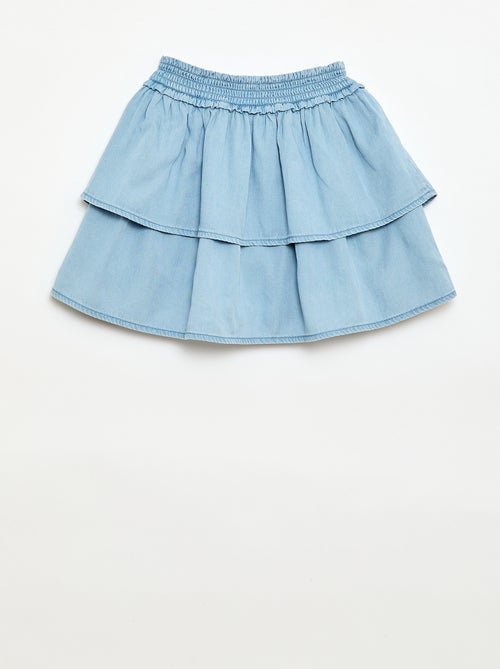 Falda acampanada con cintura elástica de algodón - Kiabi