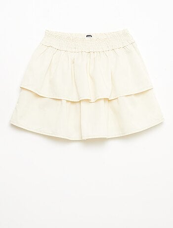 Falda acampanada con cintura elástica de algodón