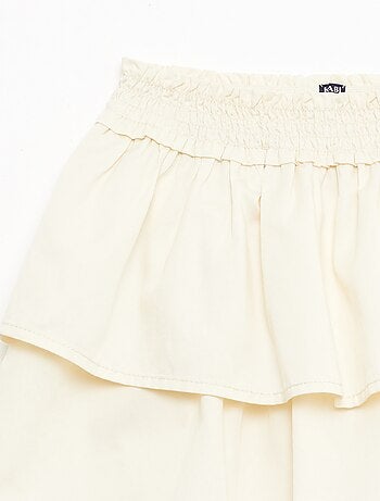 Falda acampanada con cintura elástica de algodón