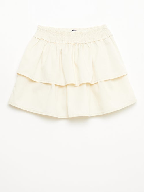 Falda acampanada con cintura elástica de algodón - Kiabi