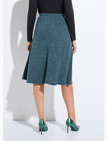 Falda acampanada de largo medio en punto liso y cálido - Afibel