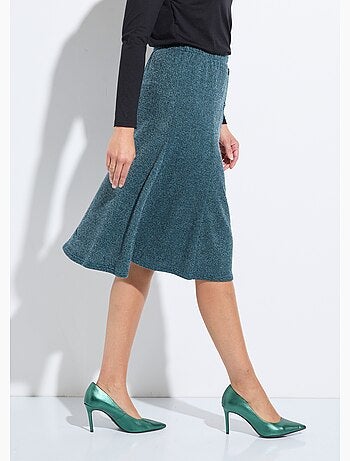 Falda acampanada de largo medio en punto liso y cálido - Afibel