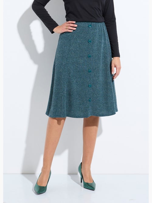 Falda acampanada de largo medio en punto liso y cálido - Afibel - Kiabi