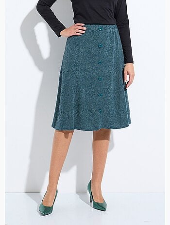 Falda acampanada de largo medio en punto liso y cálido