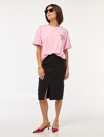 Falda ancha de tiro alto