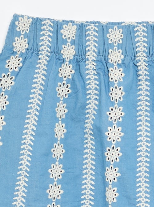 Falda bordada de corte a la rodilla - Kiabi