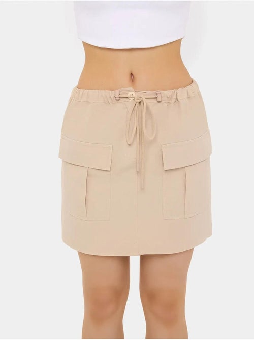 Falda cargo de algodón de tiro bajo hiccup - Kiabi