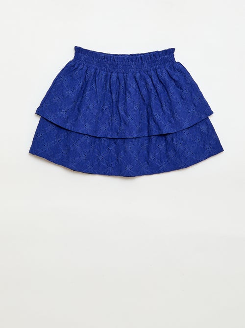 Falda con bordado inglés y volantes - Kiabi