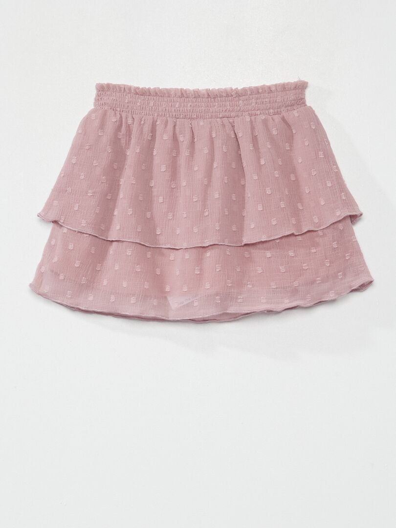 Falda con capas y cintura fruncida PURPURA - Kiabi
