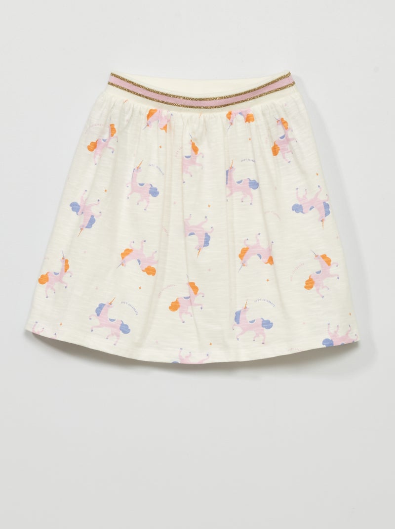 Falda con cintura brillante BLANCO - Kiabi
