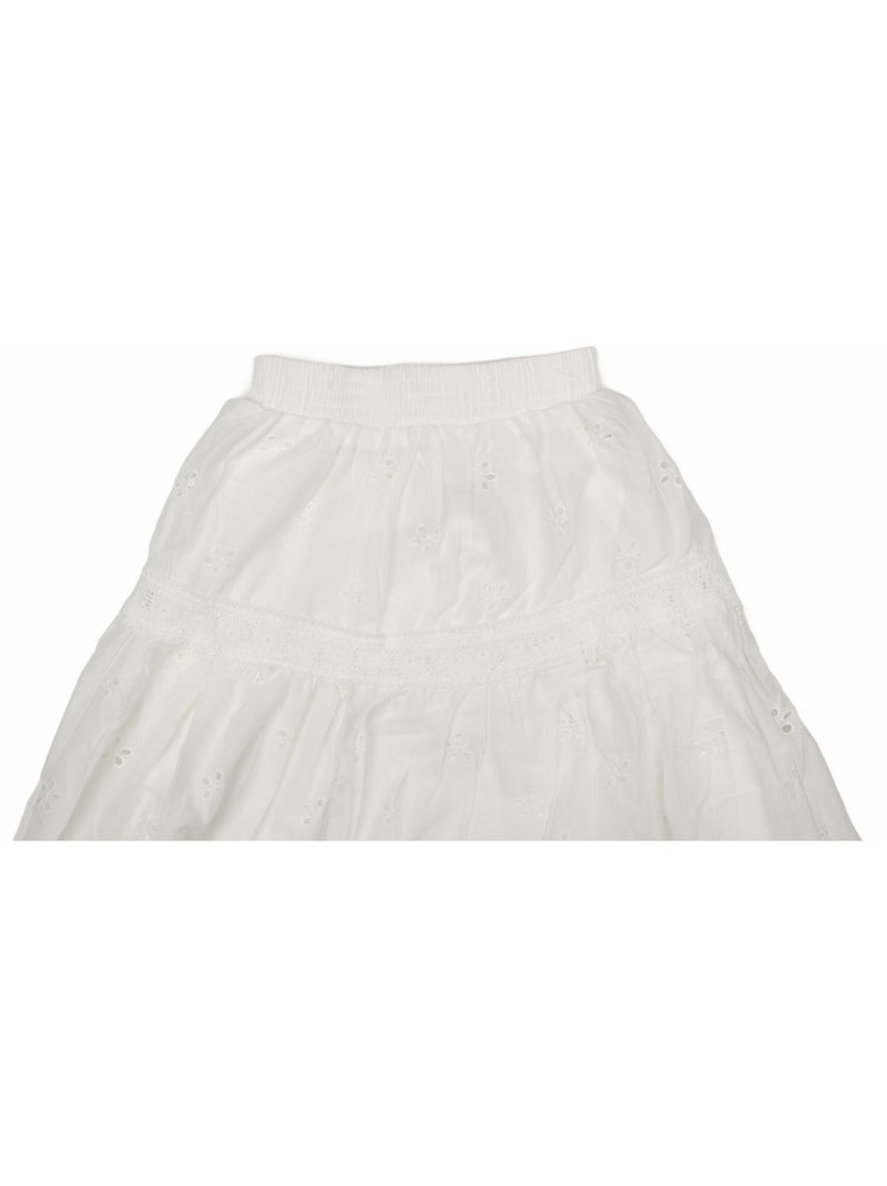 Falda con elásticos - Kids Star Blanco - Kiabi