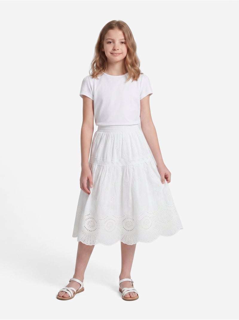 Falda con elásticos - Kids Star Blanco - Kiabi
