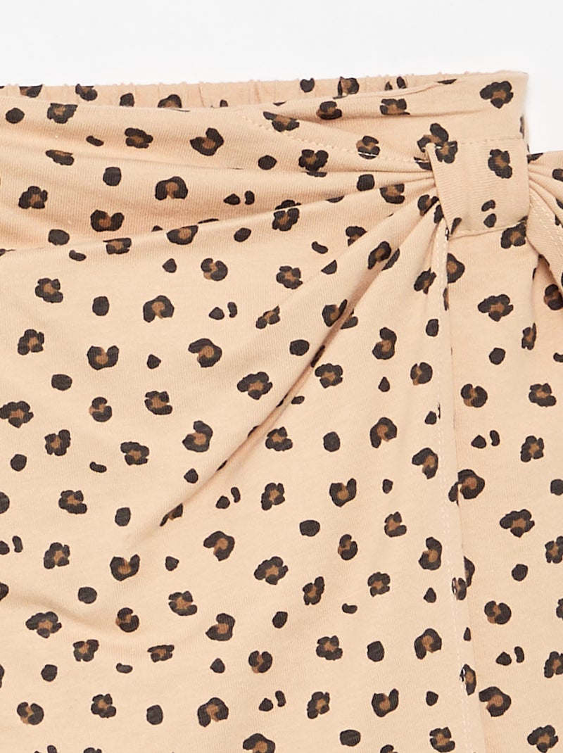 Falda con lazo de fantasía Beige - Kiabi