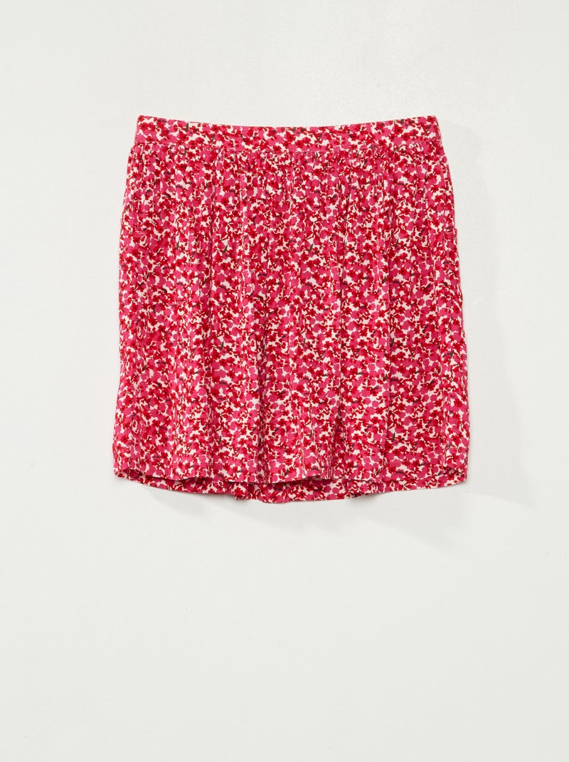 Falda con motivo de flores ROSA - Kiabi