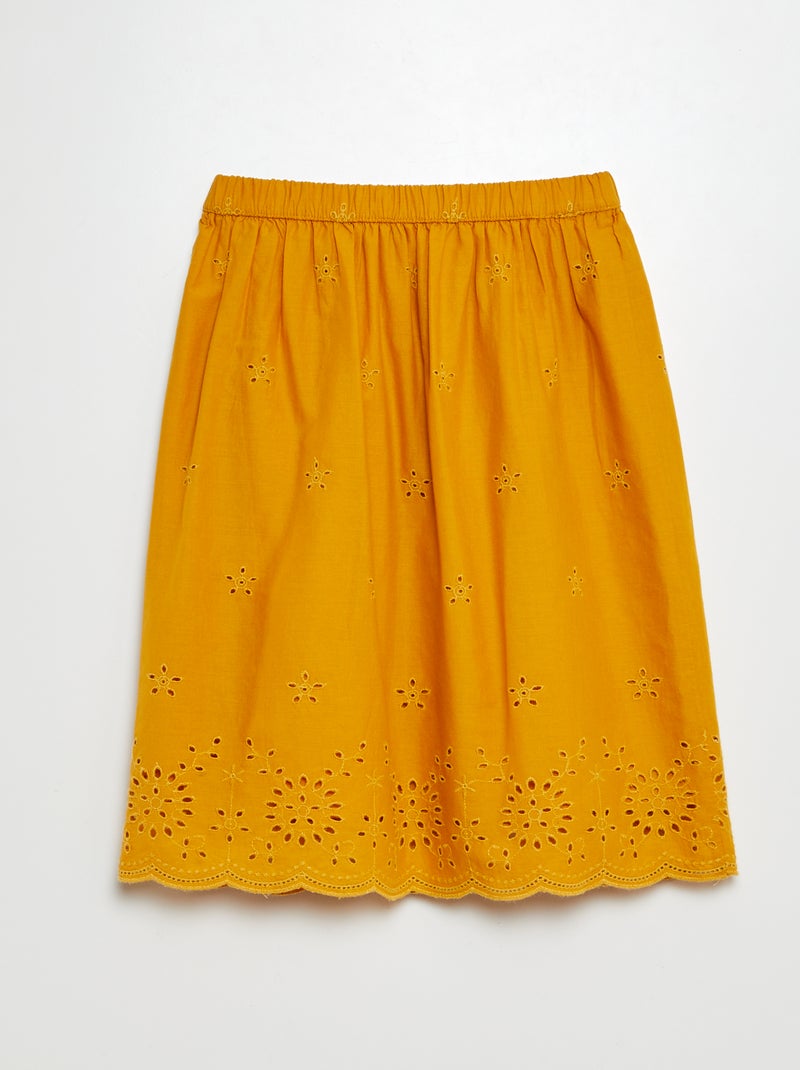 Falda con motivos de encaje AMARILLO - Kiabi