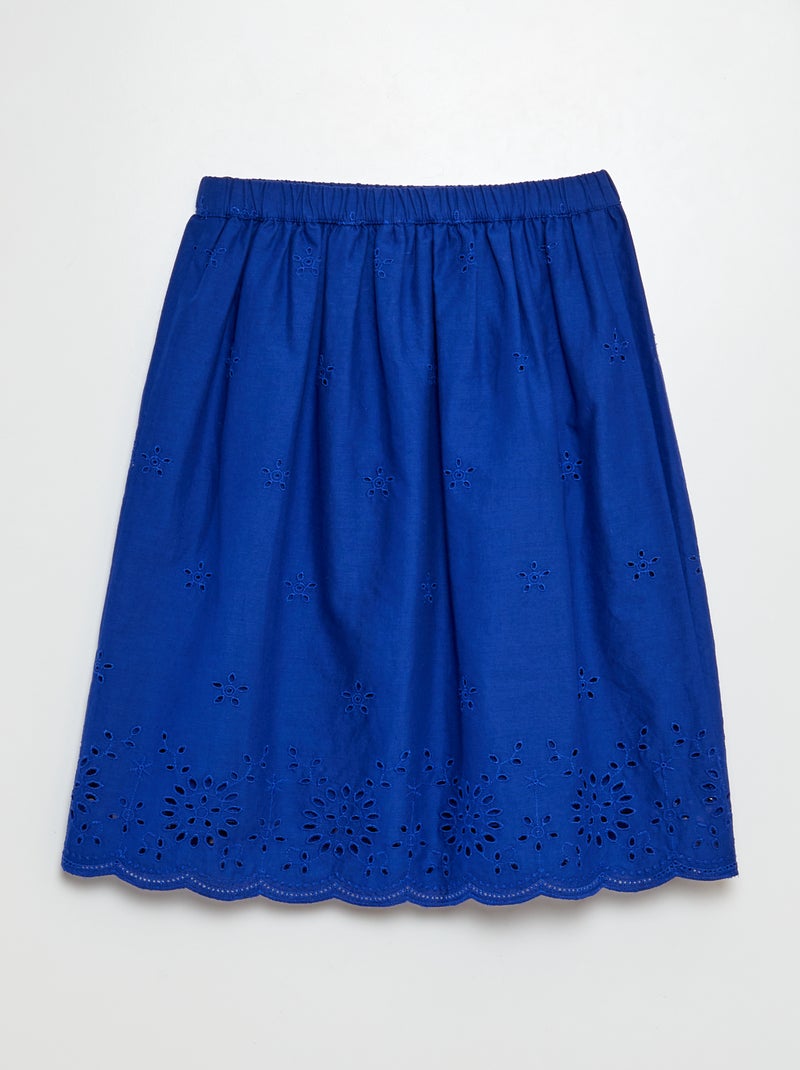 Falda con motivos de encaje azul - Kiabi